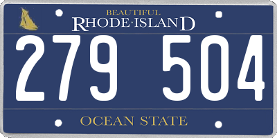 RI license plate 279504