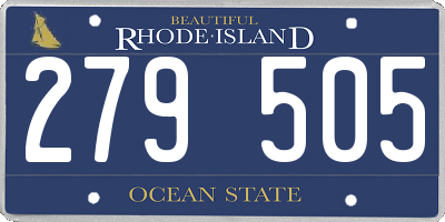 RI license plate 279505