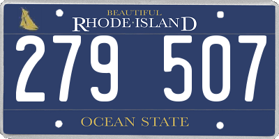 RI license plate 279507