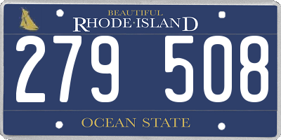 RI license plate 279508