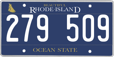 RI license plate 279509