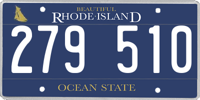 RI license plate 279510