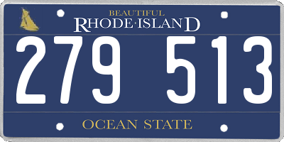 RI license plate 279513