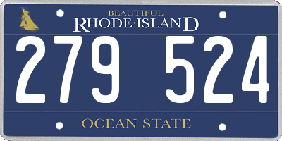 RI license plate 279524