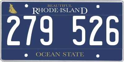 RI license plate 279526