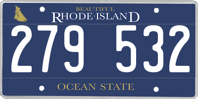 RI license plate 279532