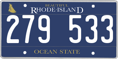 RI license plate 279533