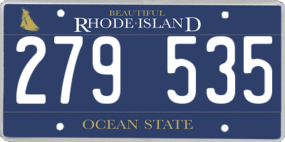 RI license plate 279535