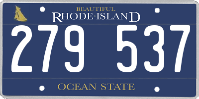RI license plate 279537