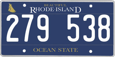 RI license plate 279538