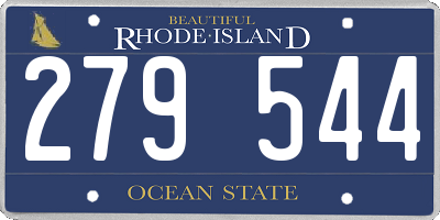 RI license plate 279544
