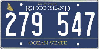 RI license plate 279547
