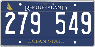 RI license plate 279549
