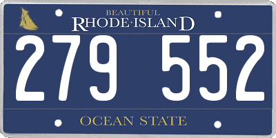 RI license plate 279552