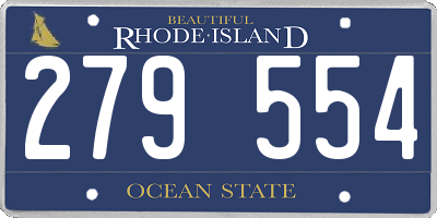 RI license plate 279554