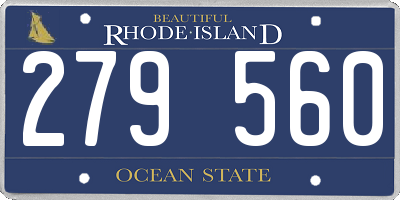 RI license plate 279560