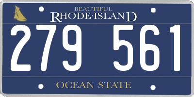 RI license plate 279561