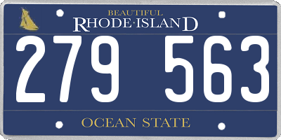 RI license plate 279563