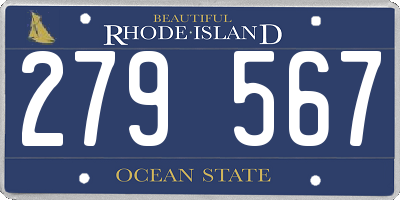 RI license plate 279567
