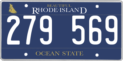 RI license plate 279569