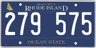 RI license plate 279575