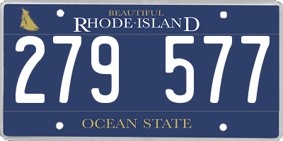 RI license plate 279577