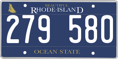 RI license plate 279580