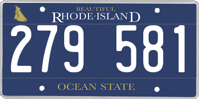 RI license plate 279581