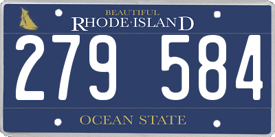 RI license plate 279584