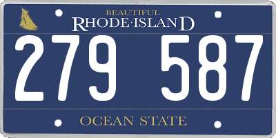 RI license plate 279587