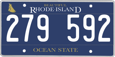 RI license plate 279592