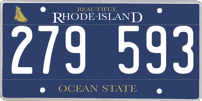 RI license plate 279593