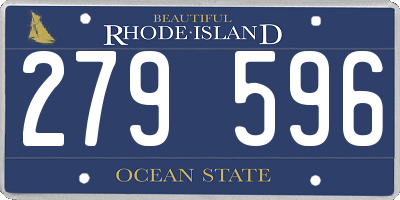 RI license plate 279596
