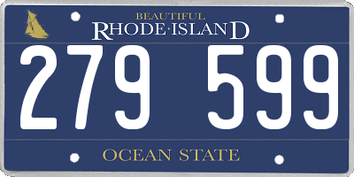 RI license plate 279599