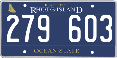 RI license plate 279603