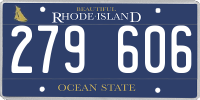 RI license plate 279606