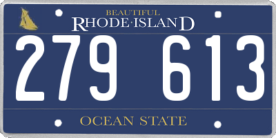 RI license plate 279613