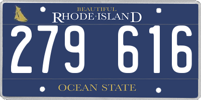 RI license plate 279616