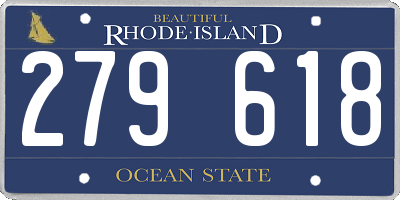 RI license plate 279618