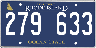 RI license plate 279633