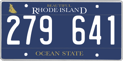 RI license plate 279641