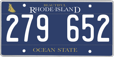 RI license plate 279652