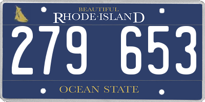 RI license plate 279653
