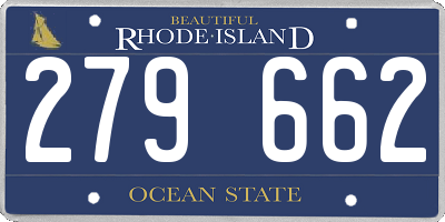 RI license plate 279662