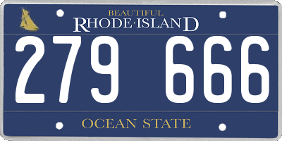 RI license plate 279666