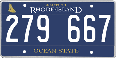 RI license plate 279667