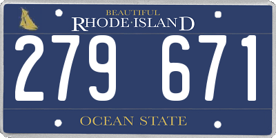 RI license plate 279671