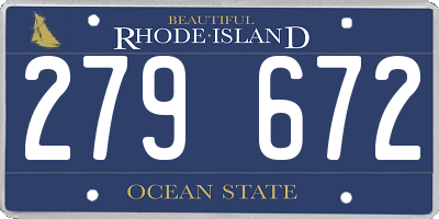 RI license plate 279672