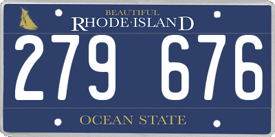 RI license plate 279676