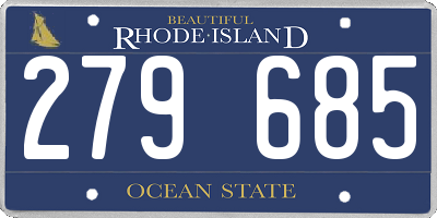 RI license plate 279685